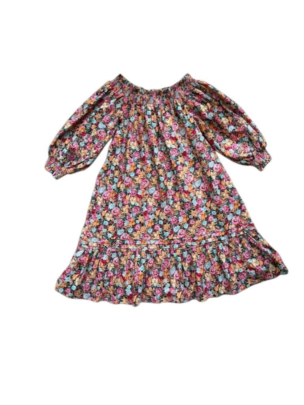 Anthropologie Maeve Floral Mini Dress XS Puff Sleeve Cotton Boho. - Picture 2 of 10